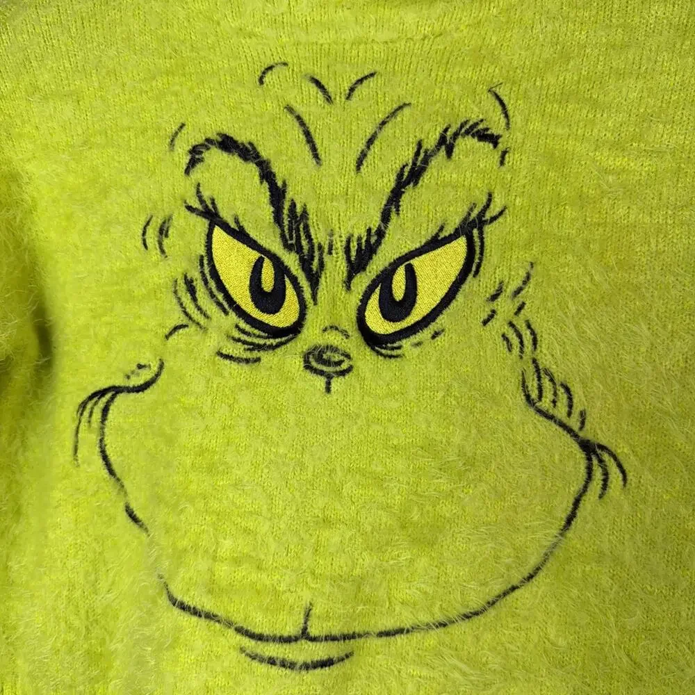 The Grinch Justice girls Green Fuzzy Sweater Grinch christmas girls medium 10